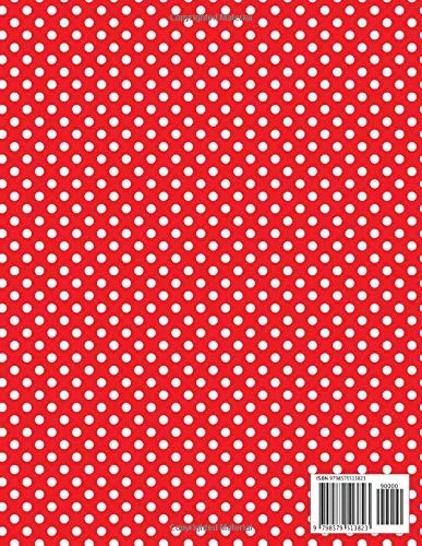 Vista 2 de red dot polka patterned 8.5x11 paper scrapbook 20 sheet 4 pattern decorative double sided sheet for crafts & card making - red and white