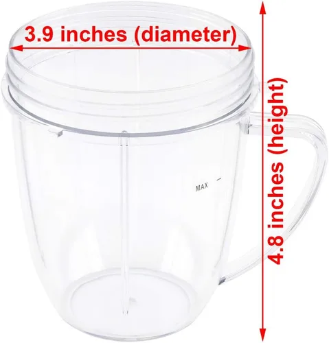 Vista 2 de 18 oz y 24 oz tazas + extractor y fresadora cuchillas + 2 Juntas Combo para Nutribullet