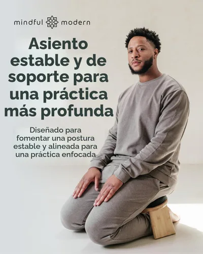 Vista 6 de Mindful Modern Banco de meditación plegable – Taburete arrodillado de bambú con bisagras magnéticas de bloqueo, silla Seiza de oración con almohada