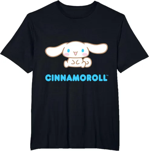 Vista 49 de Cinnamoroll Character Front and Back T-Shirt S Negro