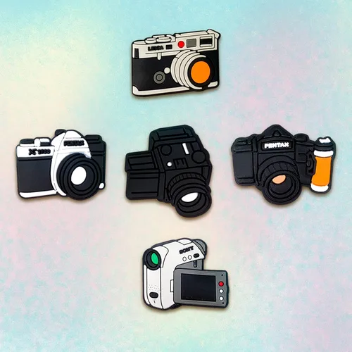 Vista 3 de 20 dijes para zapatos de cámara para zuecos, sandalias, pulsera, pantuflas, zapatos de agua, decoración de zapatos de fotógrafo, dijes para niños