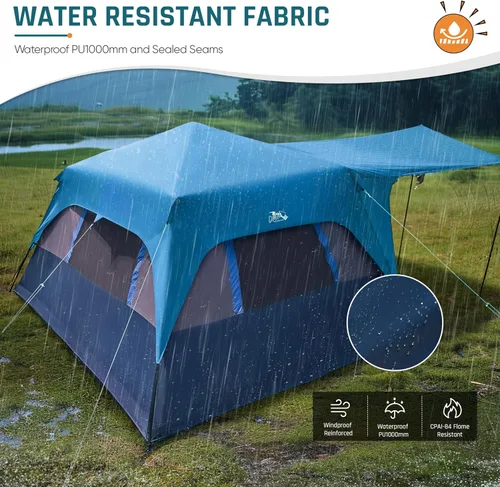 Vista 5 de Tienda de campaña instantánea para 8 personas, fácil instalación de 60 segundos para camping, tienda de campaña emergente, grandes tiendas