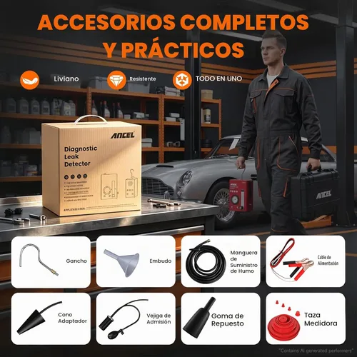 Vista 9 de ANCEL Máquina automotriz del humo S3000, probador del escape del vacío