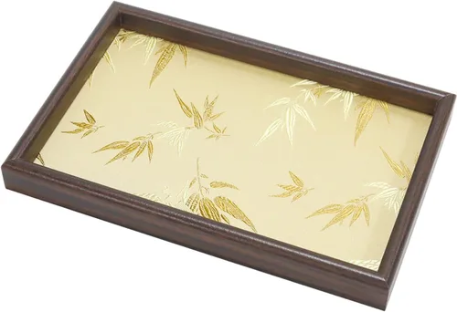 Vista 10 de Bandeja de valet de madera con base de cuero, verde