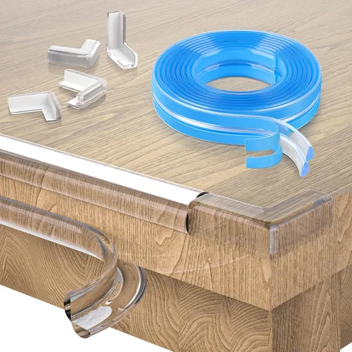 Vista 7 de Protector de esquina a prueba de bebés, protectores de esquinas transparentes de 6.6 (6.6 ft), protector de esquinas para muebles y parachoques