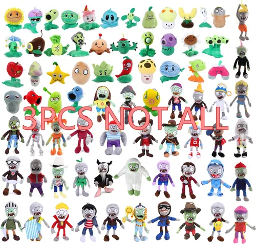 Vista 5 de JHESAO 3 piezas Plantas y Zombis PVZ Peluche Plantas Zombis Juego de juguetes de peluche, 1 2 Muñeco de peluche suave PVZ Figura de muñeca