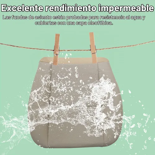Vista 5 de FZJDSD - Funda de asiento de piel de microfibra de repuesto perforada para el lado del conductor o del pasajero, color marrón claro de cachemira
