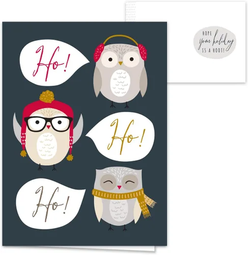 Vista 6 de Canopy Street Tarjetas navideñas de animales del bosque, 36 tarjetas con sobres blancos, 6 diseños de animales del bosque de invierno, versos