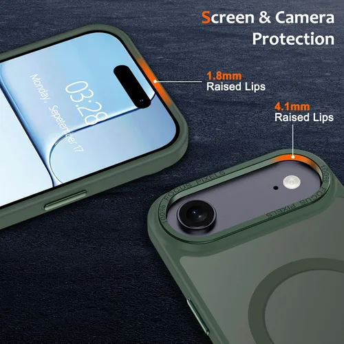 Vista 813 de Anuck - Funda magnética para iPhone 11 compatible con MagSafe, carcasa trasera mate translúcida dura, borde de TPU, delgada, resistente a impactos