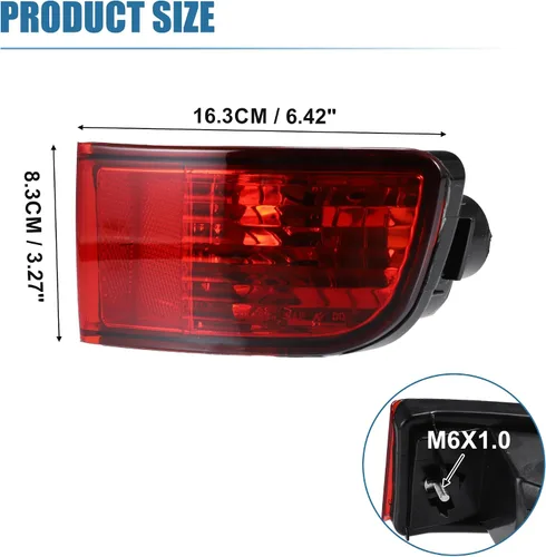 Vista 5 de uxcell Lámpara de luz reflectora de parachoques lateral trasero derecho para Toyota 4Runner 2003-2005 rojo