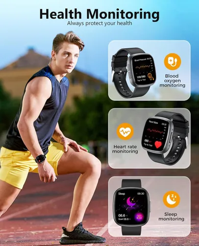 Vista 2 de Smart Watch for Men Women, 1.72" Super Retina HD Display, 24/7 Heart Rate HRV SpO2 Monitor, Sleep/Stress, 135 Sport Modes Fitness Activity Tracker