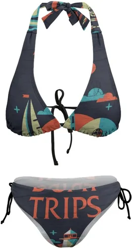 Vista 7 de Bikini para adolescentes sexy para viajes en barco, parte inferior envolvente con correa ajustable para la costa