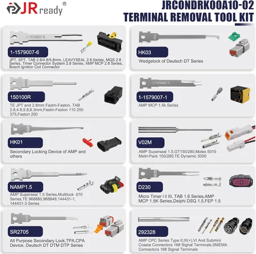 Vista 8 de JRready ST6360 Kit de conectores Deutsch, conector DTM 2 3 4 6 8 12 pines, herramienta de engarce Deutsch, contactos sólidos 20-22 AWG, 10 piezas