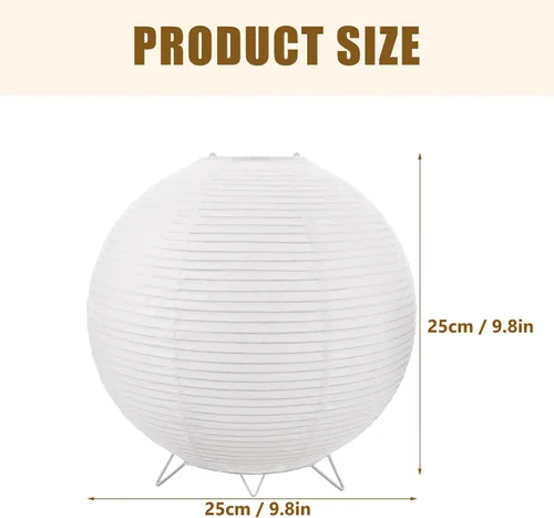 Vista 2 de Lámpara de mesa de papel con bombilla E14, luz suave y cálida para dormitorio, lámpara decorativa de papel de arroz para dormitorio, lámpara