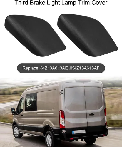 Vista 2 de Tercera cubierta de luz de freno para Ford Transit T150 T250 T350 2018 2019 2020 Reemplazo K4Z13A613AE JK4Z13A613AF, negro mate LH Driver y pasajero