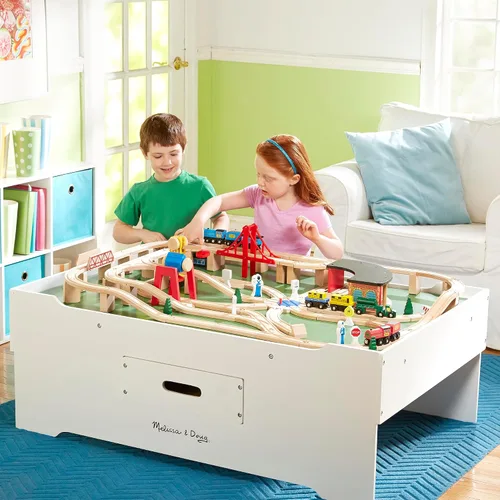 Vista 8 de Melissa & Doug Mesa de juego multiactividad de madera de lujo para sala