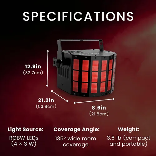 Vista 2 de CHAUVET DJ Mini Kinta ILS Compact LED Derby Effect Light Salida de haz múltiple RGBW a través de 48 lentes Compatible con ILS DMX y Master