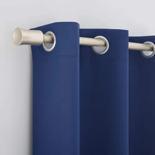 Vista 2 de Sun Zero Riley Panel de Cortina Opaca con Ojales para Dormitorio Infantil, 40 x 84 pulgadas, Azul Clásico