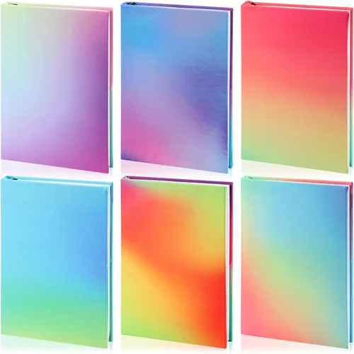 Vista 11 de Yexiya 6 fundas elásticas para libros de tela jumbo, protector de libros de patrón colorido, lavable, reutilizable, funda protectora para libros