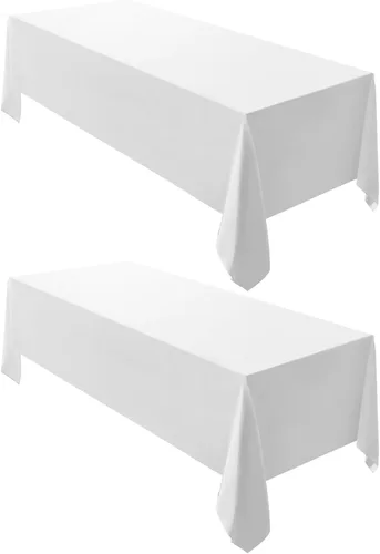 Vista 28 de Surmente Mantel rectangular de poliéster de 60 x 102 pulgadas para bodas, banquetes o restaurantes (negro, paquete de 2)