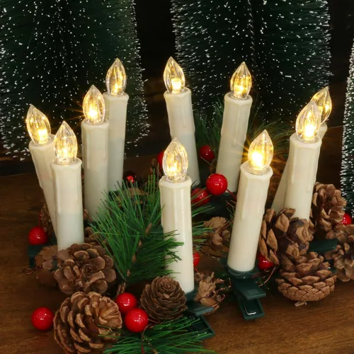 Vista 9 de Velas de Navidad para ventana con control remoto, accesorios