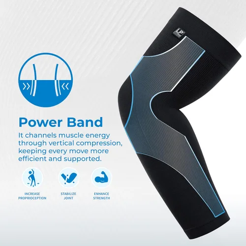 Vista 2 de LP SUPPORT 251Z - Manga de compresión para hombres/mujeres/jóvenes atletas, tendinitis, artritis, entrenamiento, fitness, baloncesto