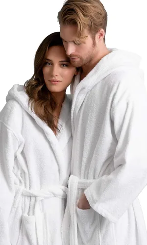 Vista 5 de Bata de baño con capucha para hombre, tela de algodón turco de primera calidad, cómoda, absorbente
