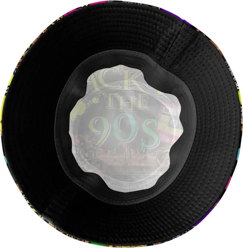 Vista 7 de Atuendo de los años 90 para mujeres y hombres, sombrero de pescador retro de los años 90 para exteriores, plegable, accesorios para rave, sombreros