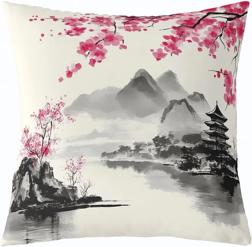Vista 15 de Feelyou Funda de almohada rosa de 18 x 18 pulgadas, funda de almohada suave con flores florales de rosas para sala de estar, dormitorio, flor