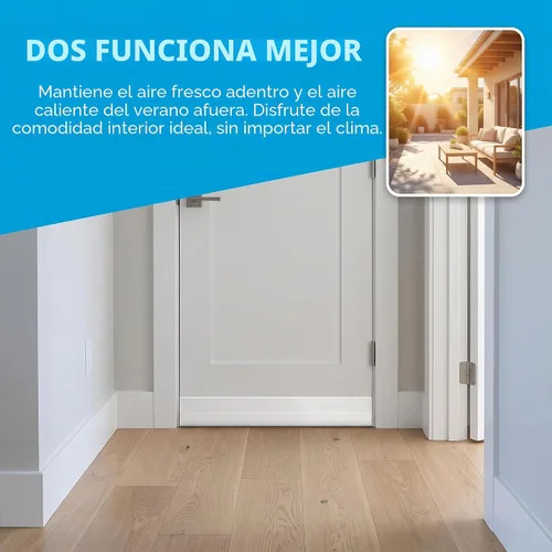 Vista 2 de Suptikes Paquete de 2 Topes de Corriente de Aire para Puerta, Barrido de Puerta para Puertas Exteriores e Interiores, Sello Inferior de Puerta Blanco
