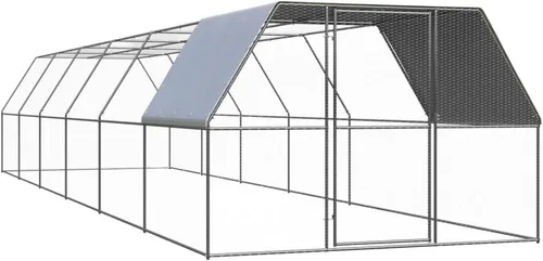 Vista 8 de Jaula de metal para gallineros al aire libre, jaula de pollo para aves de corral, corralito de corral, corralito de ejercicio, perrera con cubierta