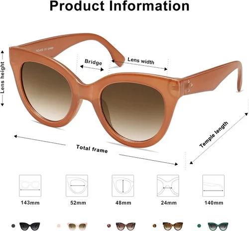 Vista 5 de SOJOS Gafas de sol retro de gran tamaño para mujer, estilo vintage, de moda, SJ2074