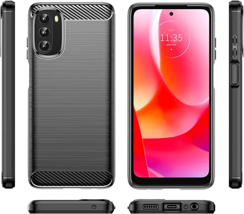 Vista 6 de Funda para Moto G 5G (2022) con protector de pantalla HD, parachoques de TPU antideslizante de absorción de golpes, funda protectora de goma suave