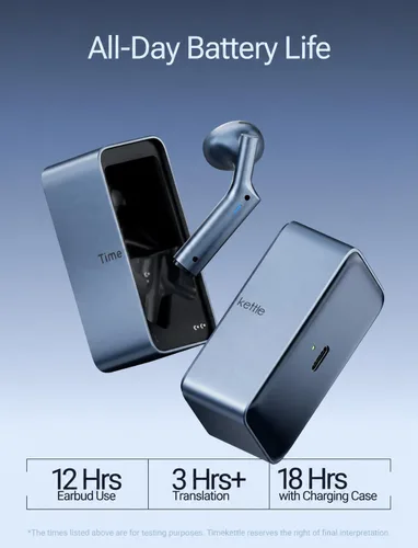 Vista 9 de Timekettle W4 Plus AI Translator Earbuds, pastilla de conducción ósea Azul