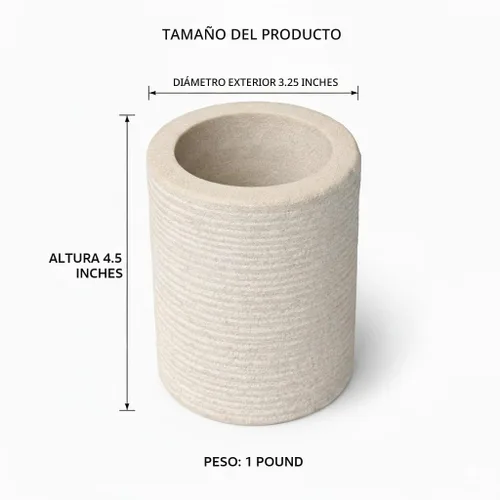 Vista 3 de GoCraft Vaso de baño de piedra arenisca natural – Copa de tocador de piedra duradera para cepillo de dientes, pasta de dientes, brochas