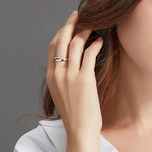 Vista 8 de CANDYFANCY Anillo de nudo celta de plata de ley 925 abierto para el dedo medio nudillo para mujer, tamaño ajustable 4-7