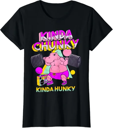Vista 31 de Kinda Chunky Kinda Hunky, camiseta de gimnasio para culturismo, Negro