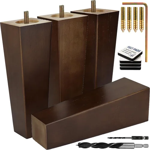 Vista 15 de Airy Abode Patas cuadradas premium de muebles en negro (kit de instalación completa) - Elige tu