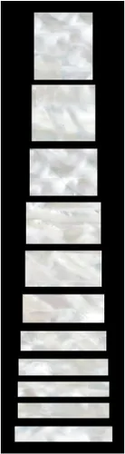 Vista 6 de Adhesivos de marcaje para diapasón para guitarras y bajos - Bloques LP/SG - Perla blanca envejecida, F-005BL-AW