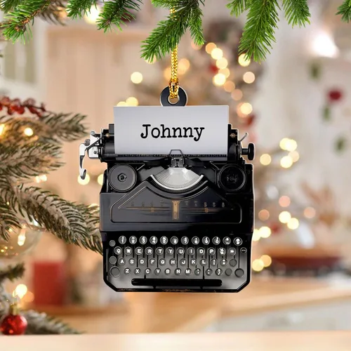 Vista 4 de Adorno de máquina de escribir personalizado, adorno de máquina de escribir antiguo, máquinas de escribir manuales, decoración de máquina de escribir