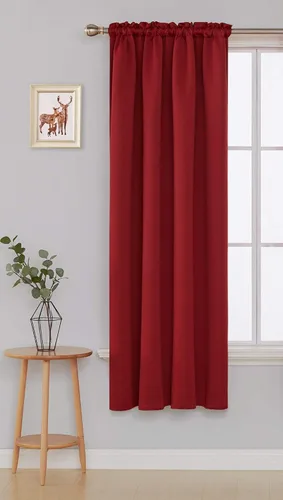 Vista 2 de Cortinas opacas Deconovo con barra en tamaño de 42 pulgadas, un panel