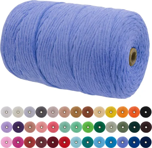Vista 178 de JeogYong Cordón de macramé de un solo hilo 3 mm x 109 yardas (328 pies) Cuerda de algodón suave Hilo de macramé de 3 mm, suministros de macramé