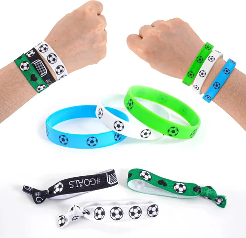 Vista 5 de Juego de suministros de fiesta de fútbol con 80 piezas temáticas de fútbol, decoraciones de fiesta de cumpleaños, calcomanías de juguete, borrador