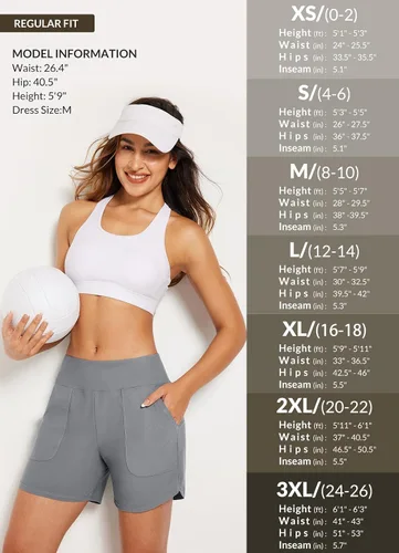 Vista 6 de BALEAF Traje de baño de cintura alta de 35 pulgadas para mujer, de secado rápido, con bolsillos
