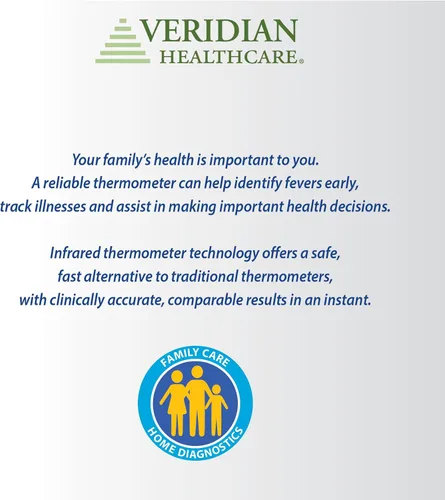 Vista 9 de Veridian Healthcare Termómetro infrarrojo sin contacto para la frente Sin contacto Mediciones corporales y de objetos Resultados instantáneos