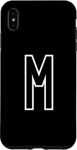 Vista 11 de Funda con monograma inicial favorita para iPhone 13 Pro Max Letra M, color blanco y negro