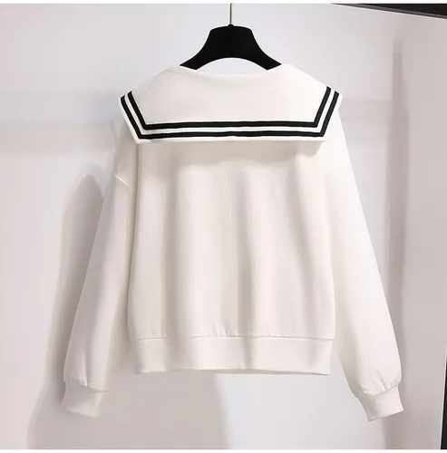 Vista 2 de Sudadera con cuello de marinero con estampado de estrellas para mujer, gótica, de manga larga, estilo vintage, Y2K
