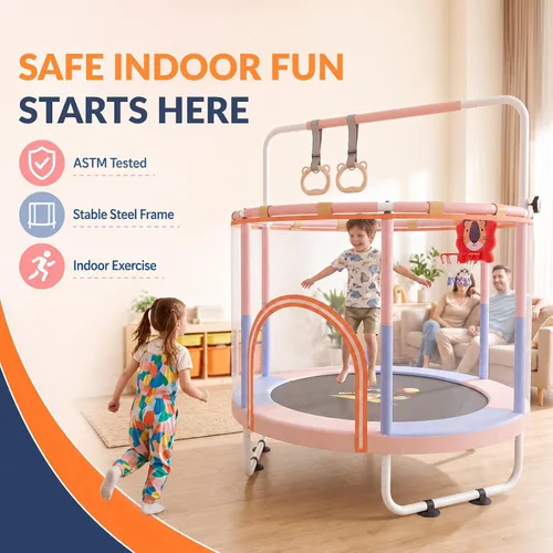 Vista 9 de Toddler Trampoline - Upgraded Heavy Duty Steel Frame Trampoline for Kids