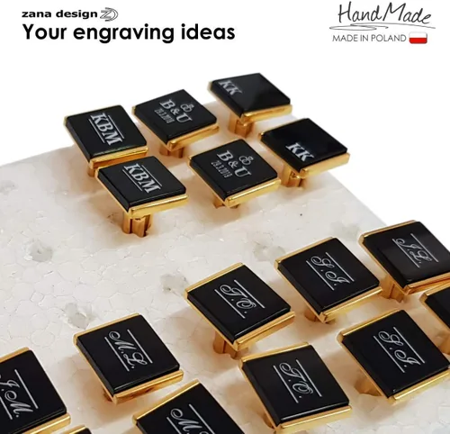 Vista 8 de Gemelos de oro personalizados - Gemelos con monograma grabados - Gemelos con monograma grabados - Regalo de novio de boda o padrinos de boda gemelos