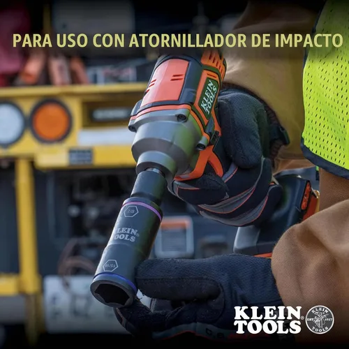 Vista 3 de Klein Tools 66070 Juego de dados de impacto, cinco dados de impacto giratorios con adaptadores de socket hexagonal de 1/4 pulgadas y adaptadores